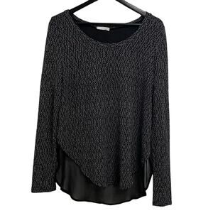 LUSH Sheer Top Goth Long Sleeve Black Sweater Size Small